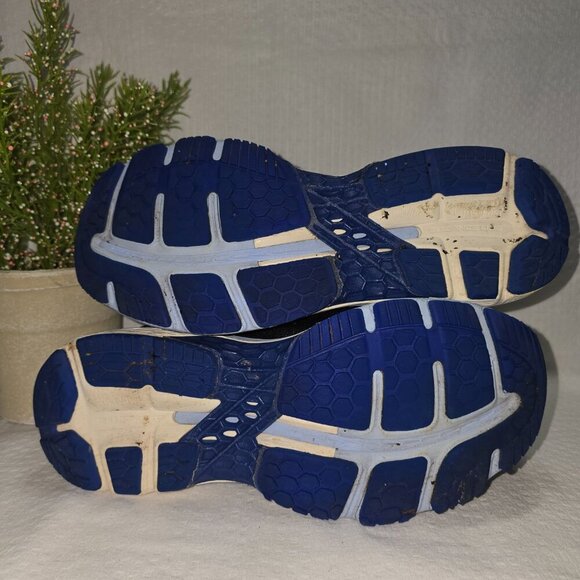 WOMENS ASICS GEL-KAYANO 25 RUNNING SHOES FLYTE FOAM BLACK BLUE SIZE 7.5 EUC - Picture 11 of 11